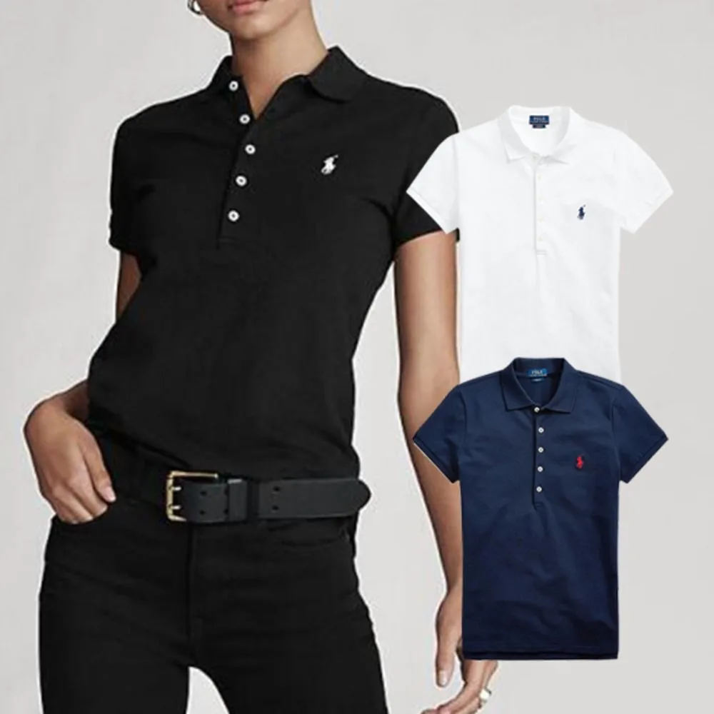 Polo Ralph Lauren 폴로 랄프로렌 여성 카라티 슬림핏 5버튼 반팔 티셔츠 썸네일 5