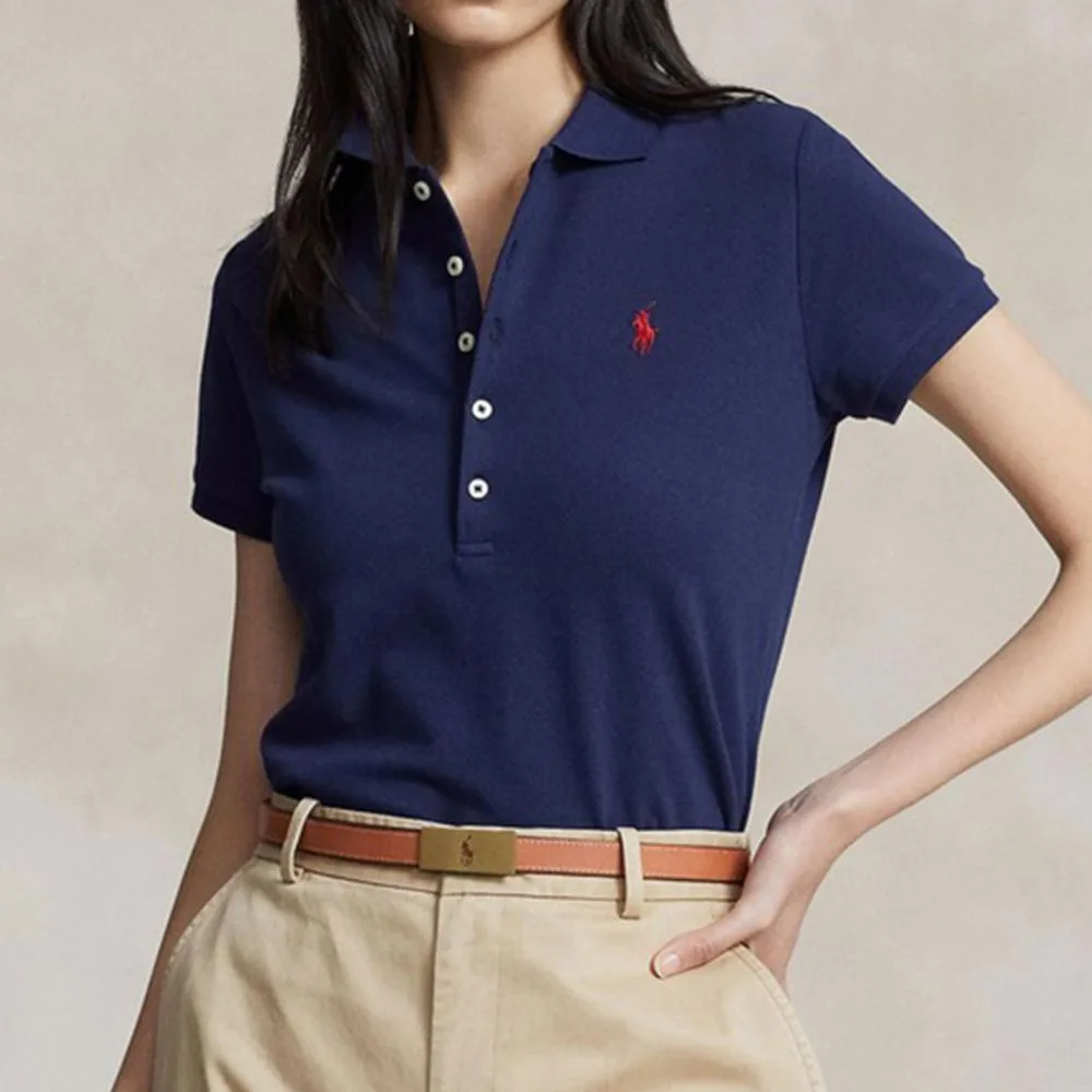 Polo Ralph Lauren 폴로 랄프로렌 여성 카라티 슬림핏 5버튼 반팔 티셔츠 썸네일 7
