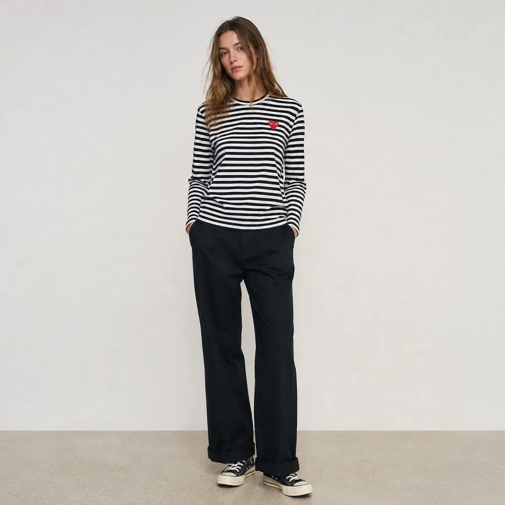 COMME des GARÇONS 꼼데가르송 레드 하트 스트라이프 롱 슬리브 긴팔티 썸네일 3
