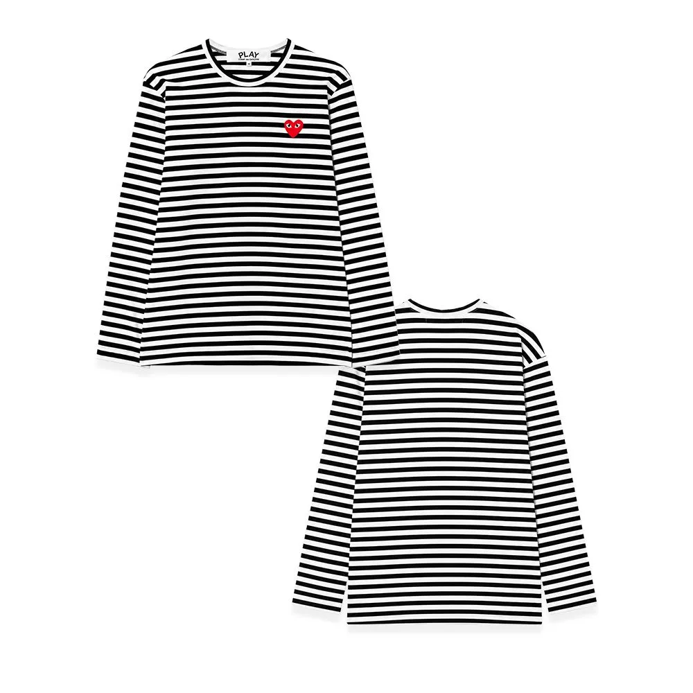 COMME des GARÇONS 꼼데가르송 레드 하트 스트라이프 롱 슬리브 긴팔티 썸네일 9