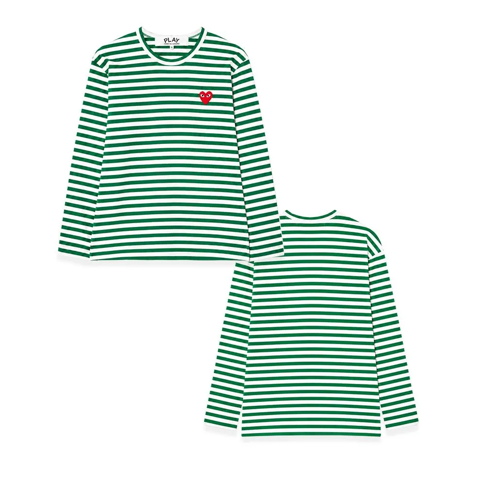 COMME des GARÇONS 꼼데가르송 레드 하트 스트라이프 롱 슬리브 긴팔티 썸네일 10