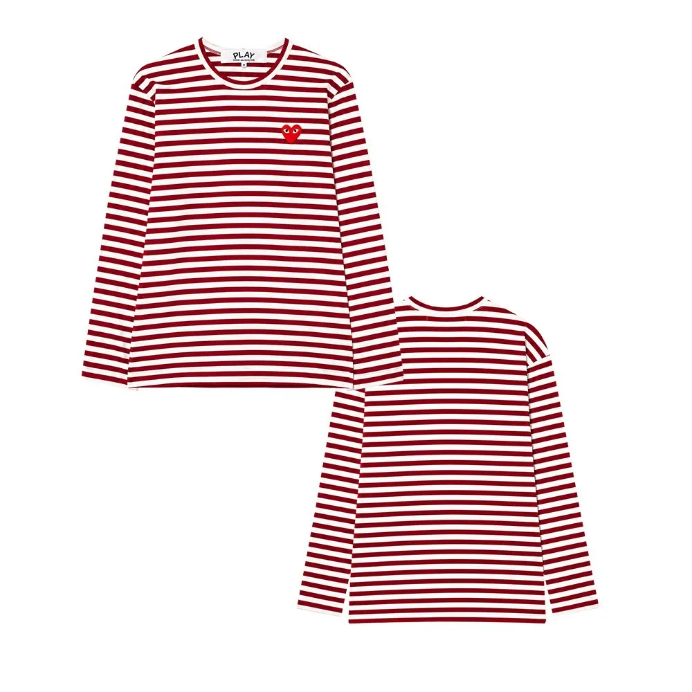 COMME des GARÇONS 꼼데가르송 레드 하트 스트라이프 롱 슬리브 긴팔티 썸네일 11