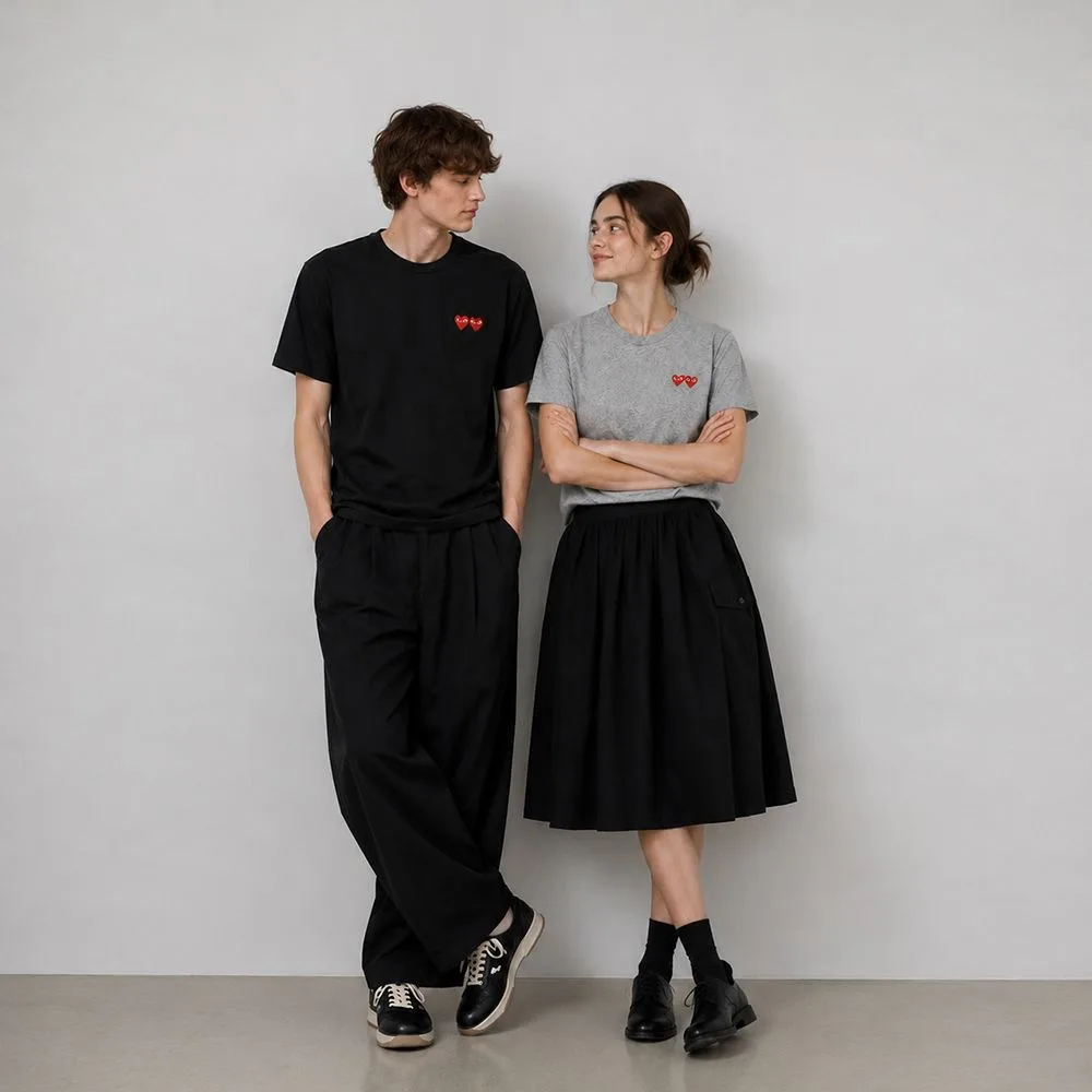 COMME des GARÇONS 꼼데가르송 CDG 더블 로고 반팔 티셔츠 썸네일 5