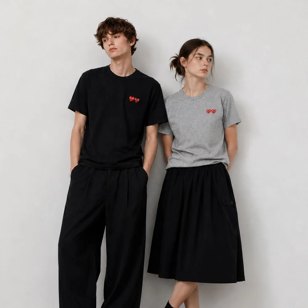 COMME des GARÇONS 꼼데가르송 CDG 더블 로고 반팔 티셔츠 썸네일 6