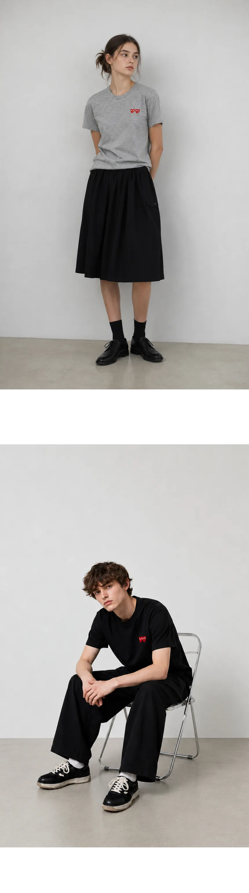 꼼데 더블 로고 반팔 상세 이미지 11