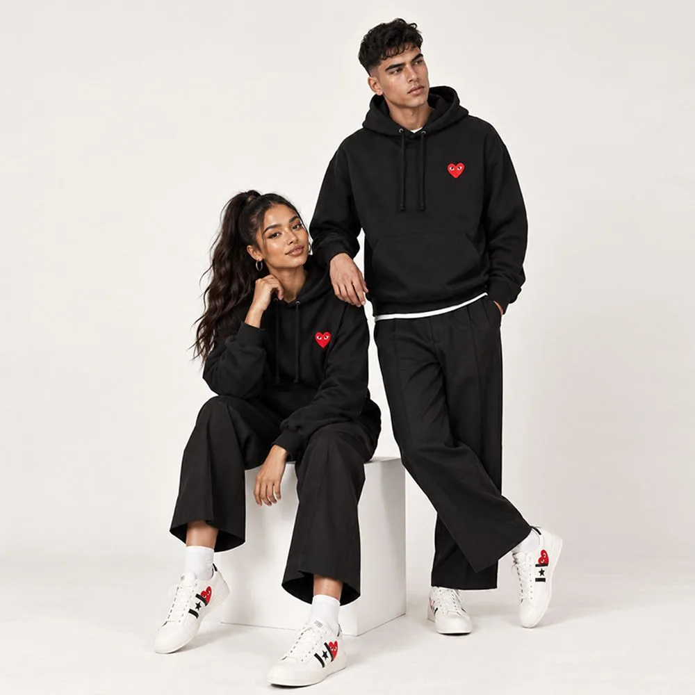 COMME des GARÇONS 꼼데가르송 플레이 하트 로고 후드 티셔츠 썸네일 3