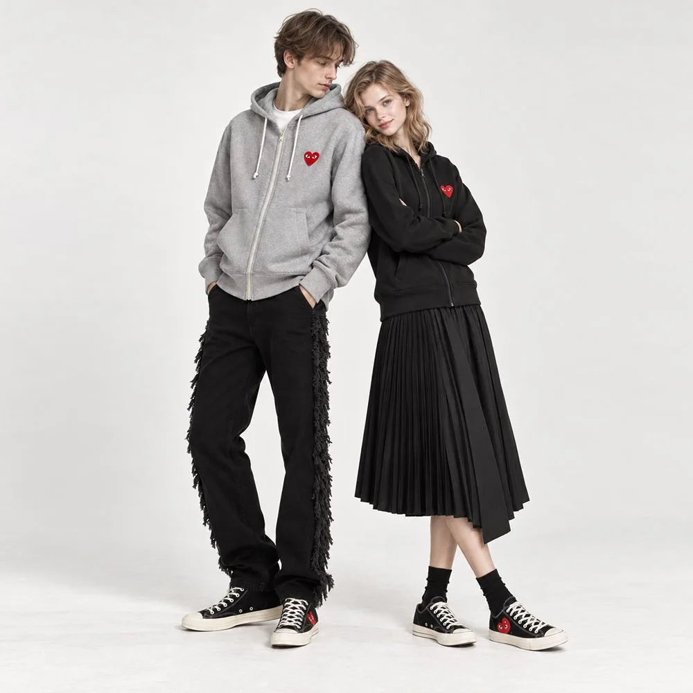 COMME des GARÇONS 꼼데가르송 플레이 하트 로고 후드집업 썸네일 3