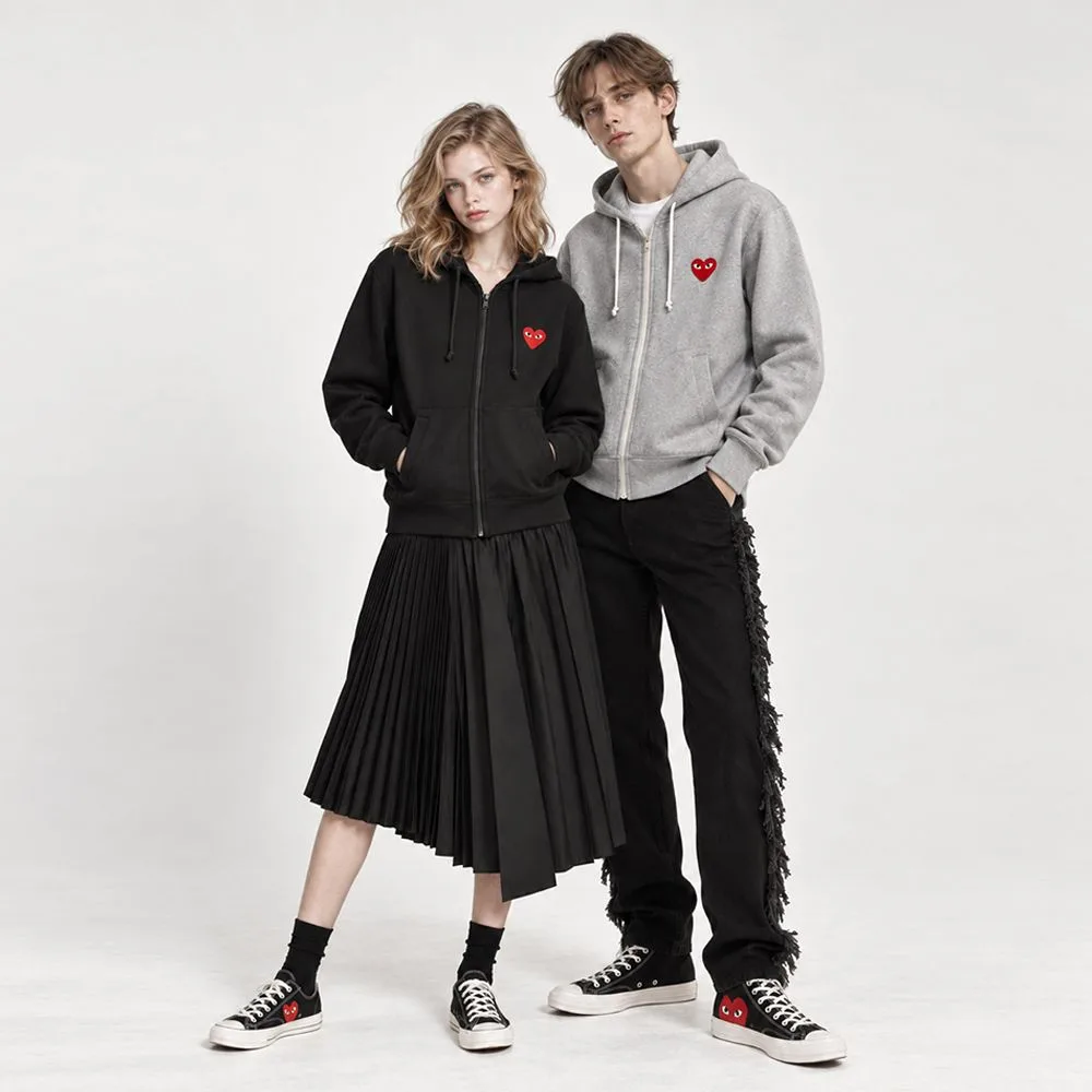 COMME des GARÇONS 꼼데가르송 플레이 하트 로고 후드집업 썸네일 4