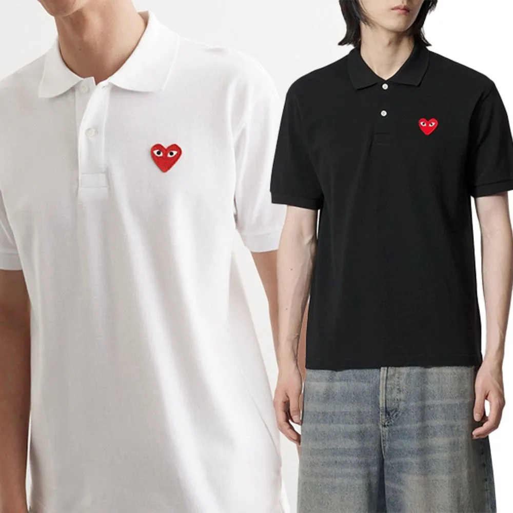 COMME des GARÇONS 꼼데가르송 PK카라티 블랙 레드와펜 폴로티 정면 컷