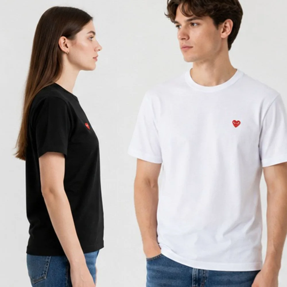 COMME des GARÇONS 꼼데가르송 PLAY 스몰하트 와펜 남녀공용 반팔 티셔츠 썸네일 3