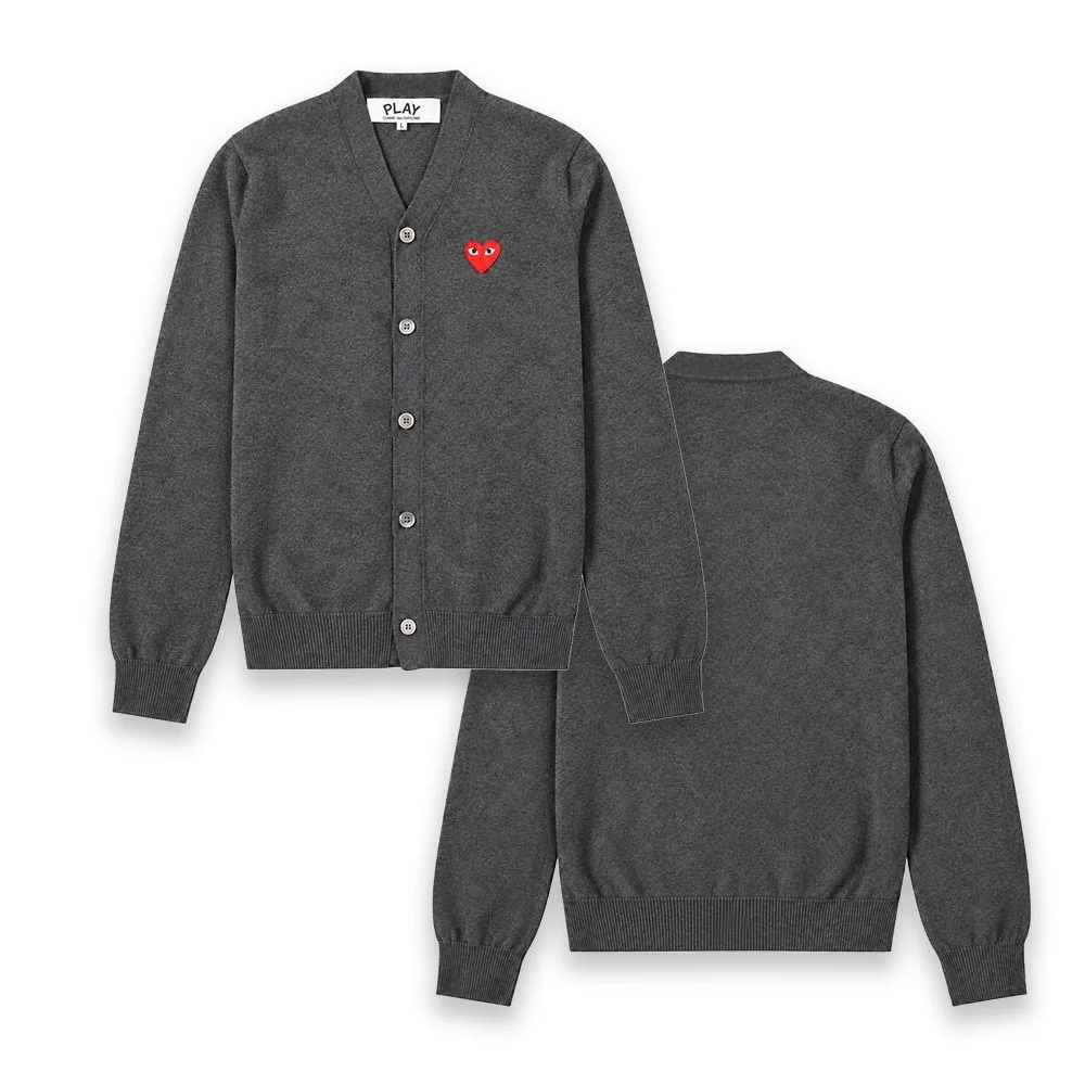 COMME des GARÇONS 꼼데가르송 플레이 남녀공용 울 V넥 가디건 썸네일 5