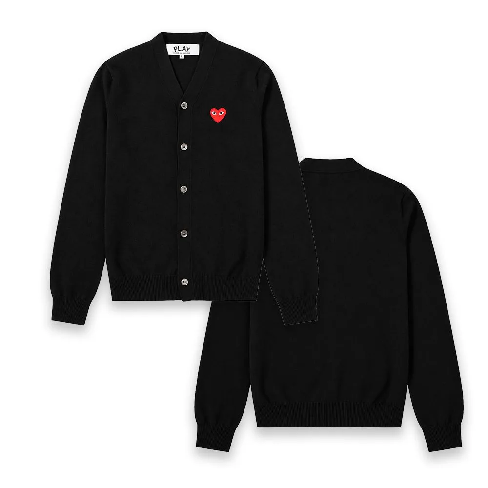 COMME des GARÇONS 꼼데가르송 플레이 남녀공용 울 V넥 가디건 썸네일 6