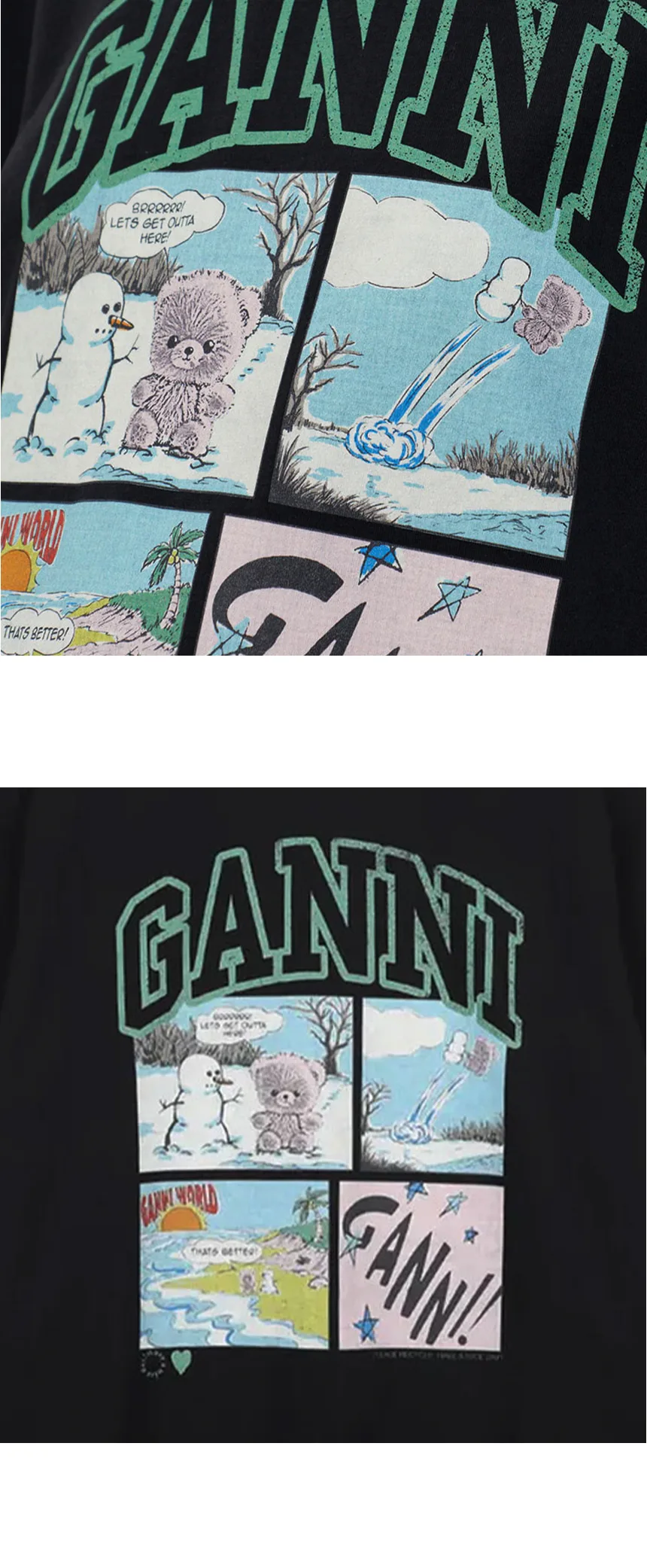 가니 GANNI 베어 코믹 테디 로고 반팔티 상세 이미지 10