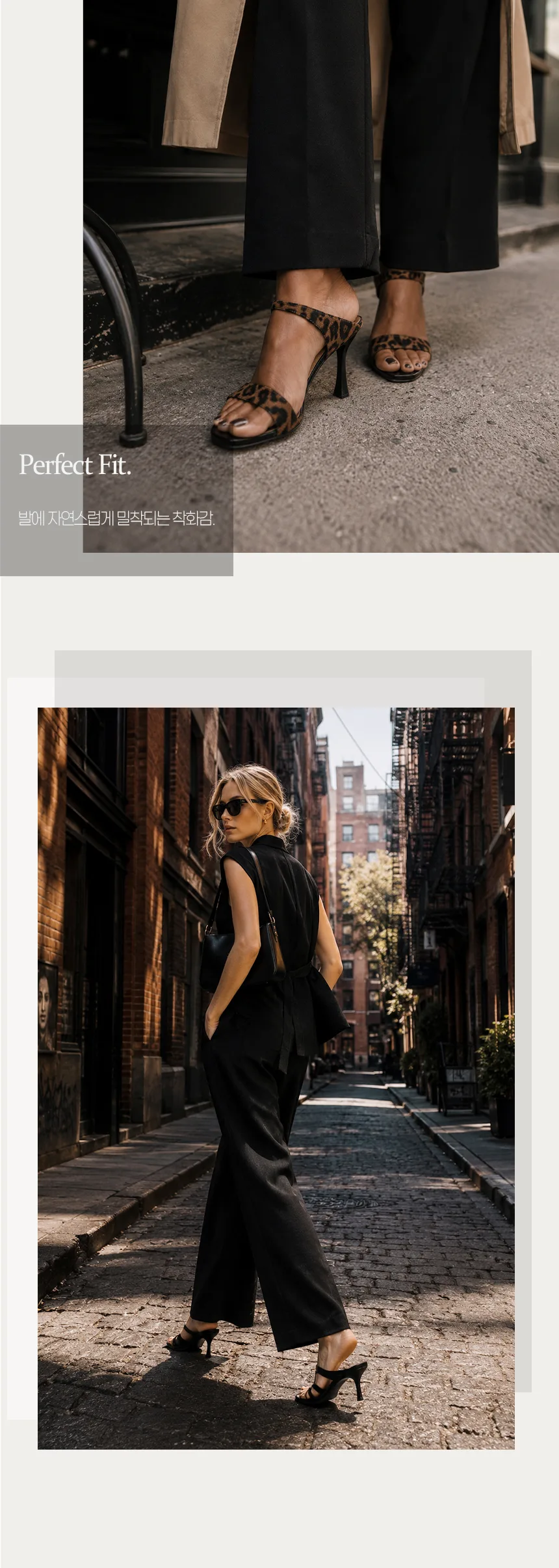 여성 편한 미들힐 뮬 샌들 7cm 데일리 슬리퍼힐 상세 이미지 4