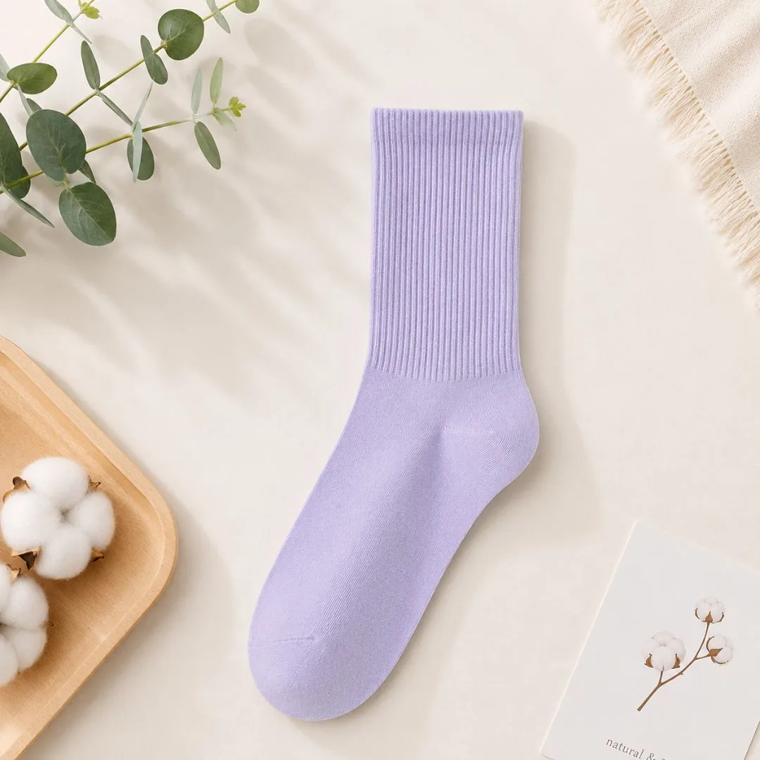 JZL CLOSET JZL CLOSET 여성 순면 데일리 중목 양말 정면 컷