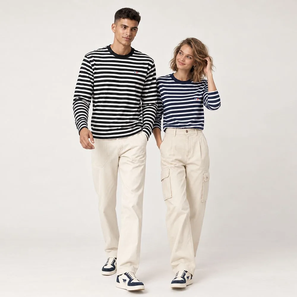MAISON KITSUNÉ 메종키츠네 볼드 폭스헤드 로고 스프라이트 긴팔티 썸네일 3