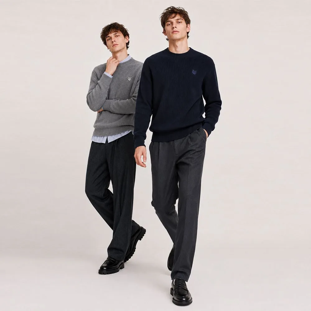 MAISON KITSUNÉ 메종키츠네 볼드 폭스헤드 패치 컴포트 니트 썸네일 3