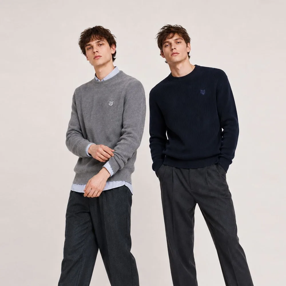 MAISON KITSUNÉ 메종키츠네 볼드 폭스헤드 패치 컴포트 니트 썸네일 4