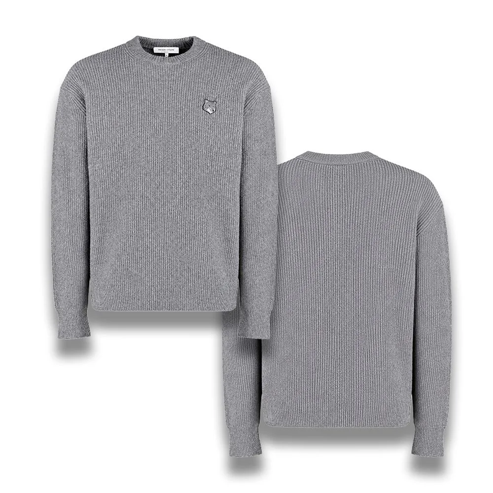MAISON KITSUNÉ 메종키츠네 볼드 폭스헤드 패치 컴포트 니트 썸네일 5