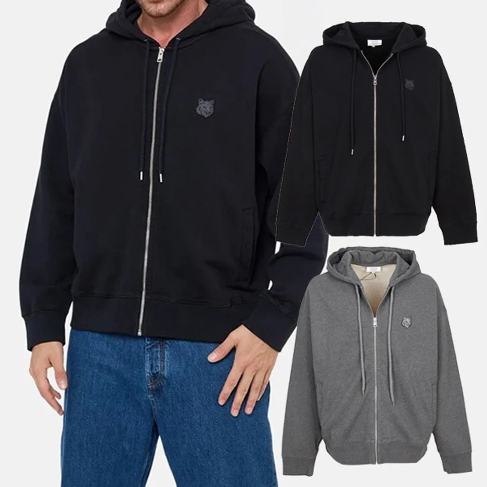 MAISON KITSUNÉ 메종키츠네 볼드 폭스헤드 패치 컴포트 지퍼 후드집업 썸네일 3