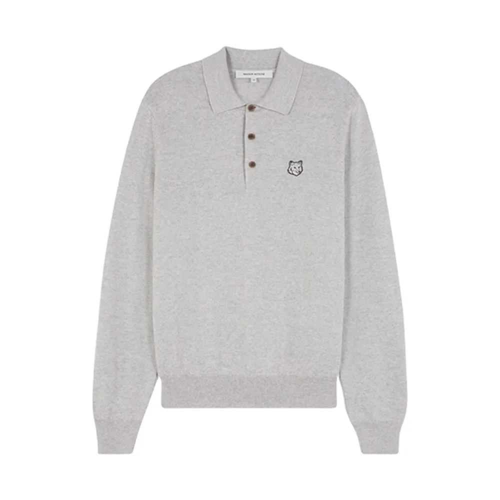 MAISON KITSUNÉ 메종키츠네 니트 남자스웨터 볼드 폭스헤드 울 카라티 썸네일 4