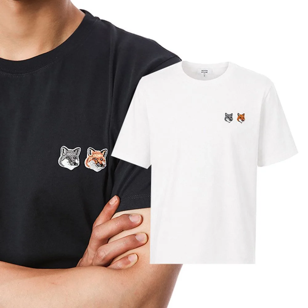 MAISON KITSUNÉ 메종키츠네 반팔 폭스헤드 더블폭스 드레스폭스 정면 컷