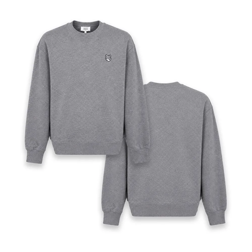 MAISON KITSUNÉ 메종키츠네 그레이 폭스헤드 패치 맨투맨 썸네일 5
