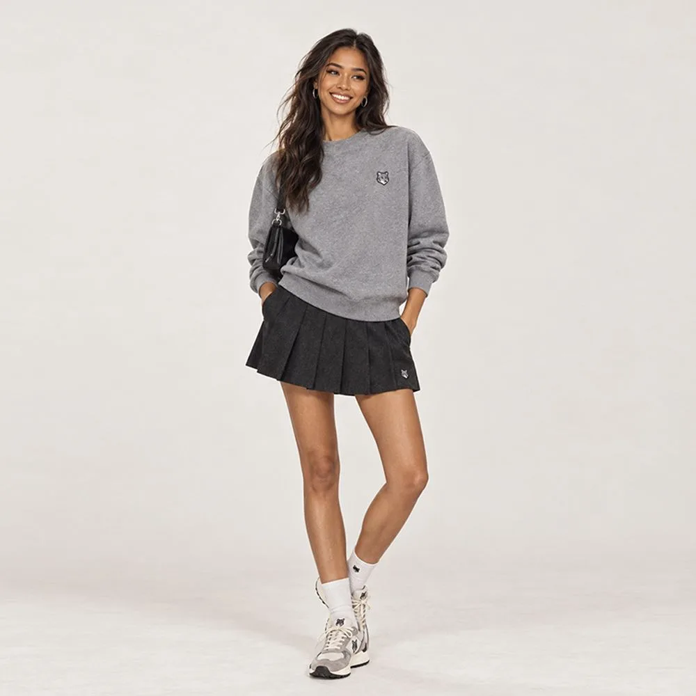 MAISON KITSUNÉ 메종키츠네 그레이 폭스헤드 패치 맨투맨 썸네일 3