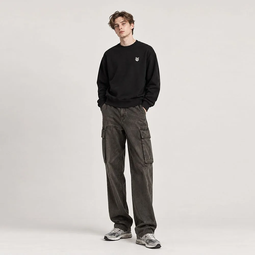 MAISON KITSUNÉ 메종키츠네 그레이 폭스헤드 패치 맨투맨 썸네일 4