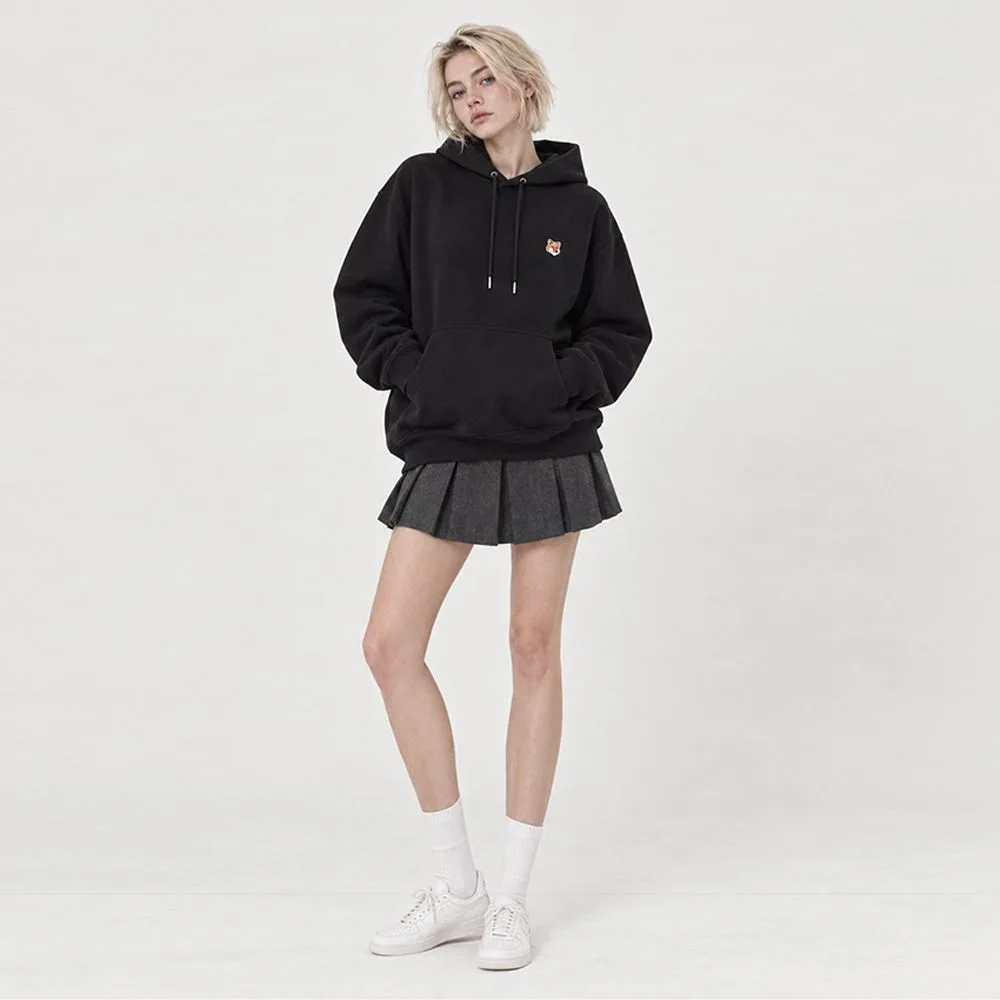 MAISON KITSUNÉ 메종키츠네 옐로 폭스헤드 레귤러 후드티 정면 컷