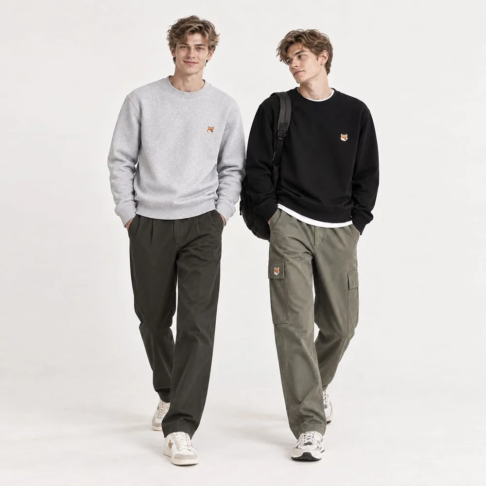 MAISON KITSUNÉ 메종키츠네 옐로 폭스헤드 레귤러 맨투맨 썸네일 4