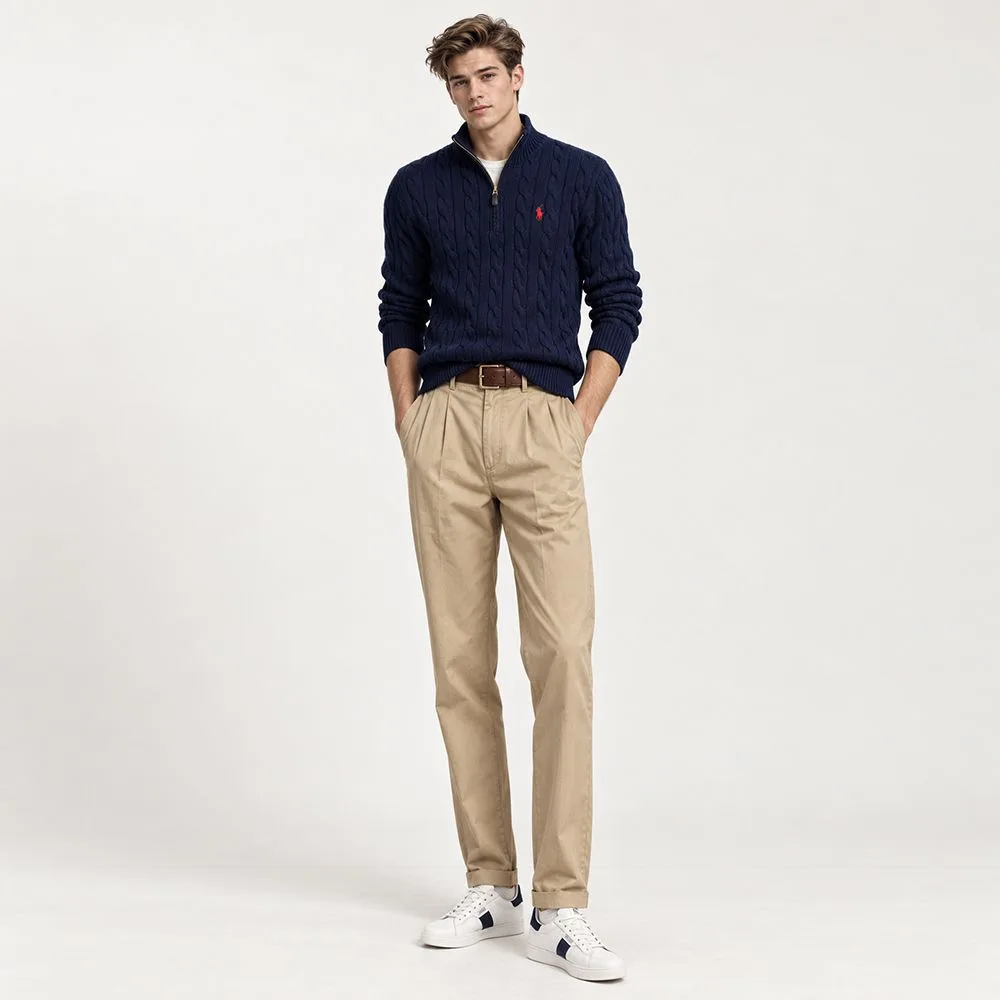 Polo Ralph Lauren 폴로 랄프로렌 남성 하프집업 케이블 니트 스웨터 썸네일 2