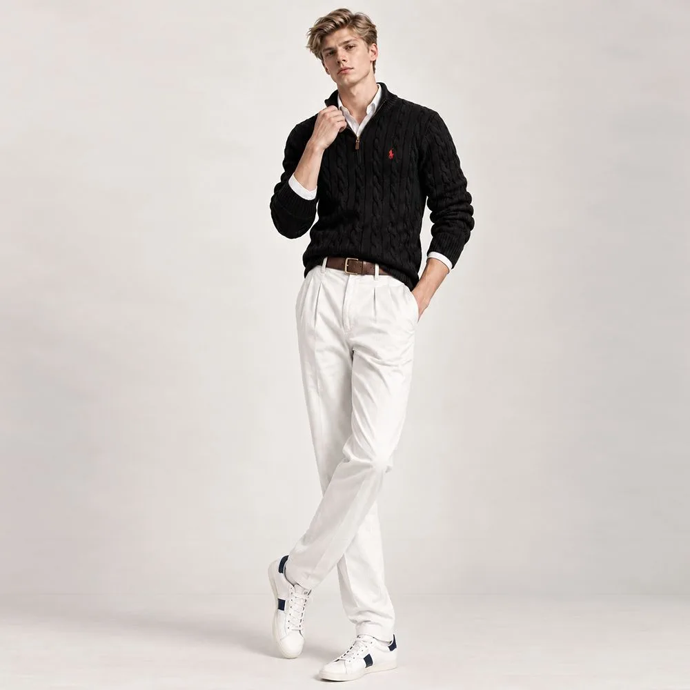 Polo Ralph Lauren 폴로 랄프로렌 남성 하프집업 케이블 니트 스웨터 썸네일 3