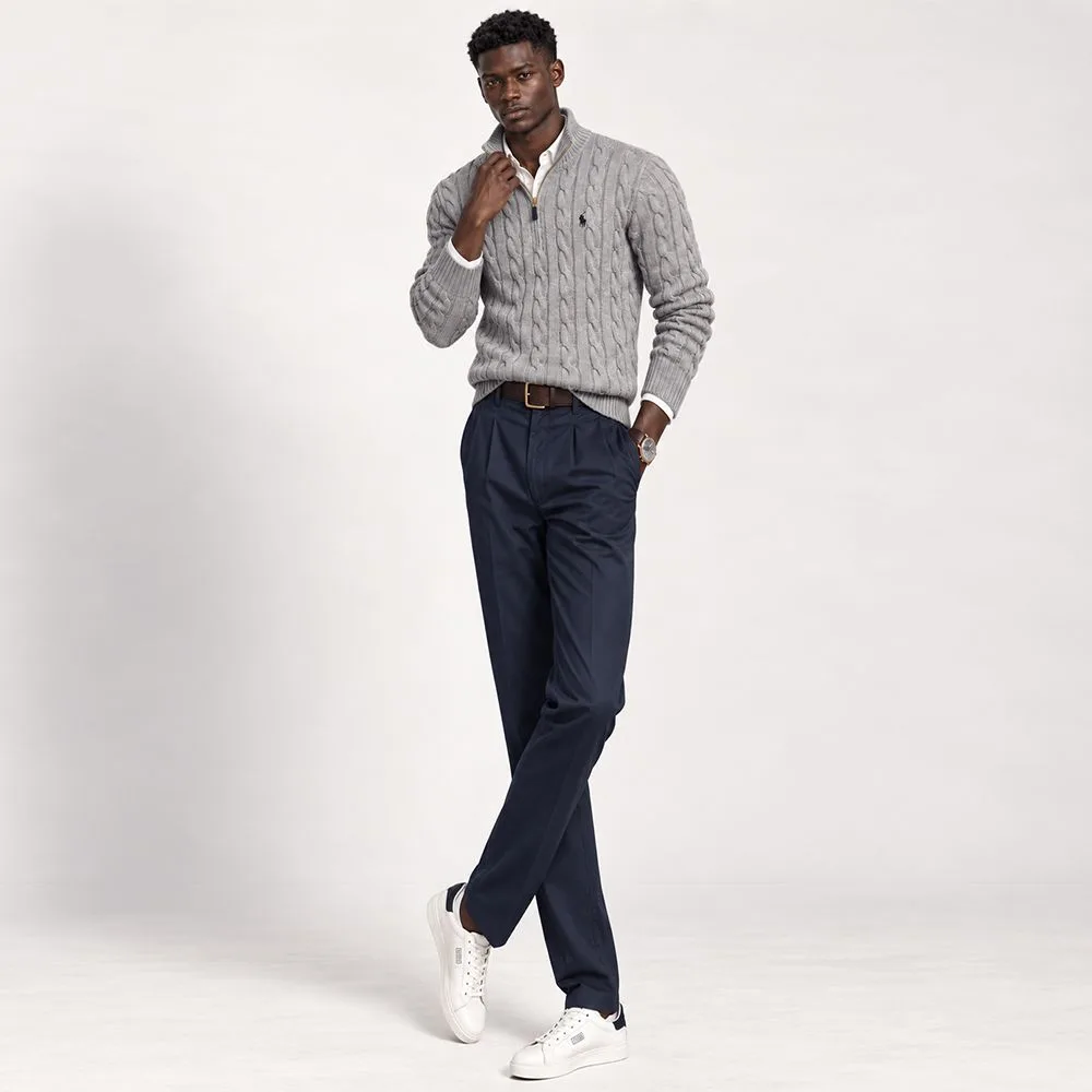 Polo Ralph Lauren 폴로 랄프로렌 남성 하프집업 케이블 니트 스웨터 상세 이미지 1