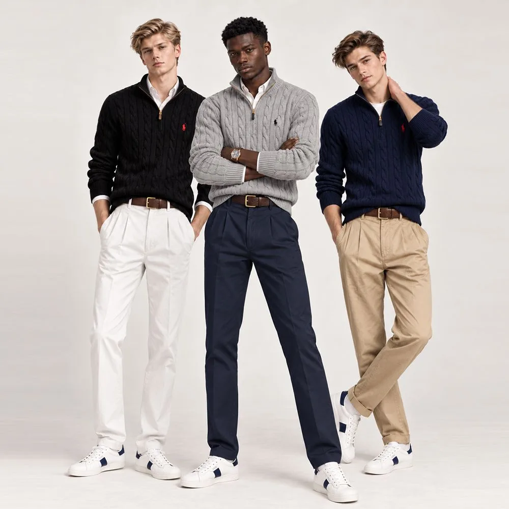 Polo Ralph Lauren 폴로 랄프로렌 남성 하프집업 케이블 니트 스웨터 썸네일 4