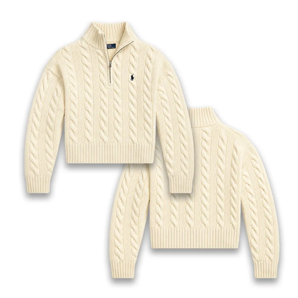 Polo Ralph Lauren 폴로 랄프로렌 여성 울 캐시미어 하프집업 니트 썸네일 5