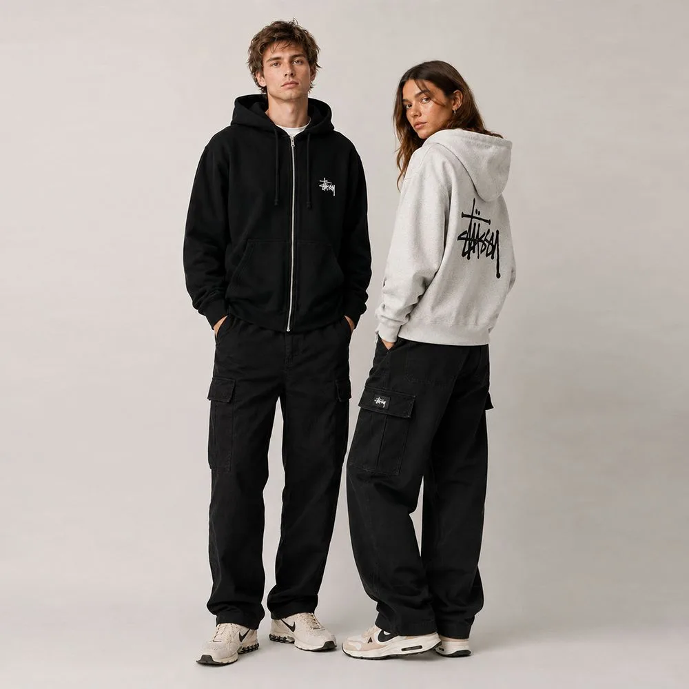 Stüssy 스투시 베이직 기모 후드집업 썸네일 4