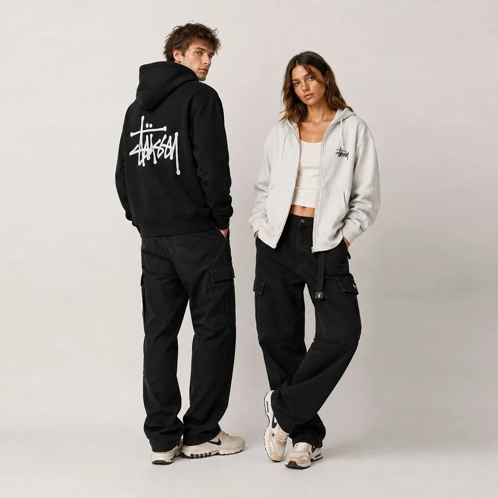 Stüssy 스투시 베이직 기모 후드집업 정면 컷