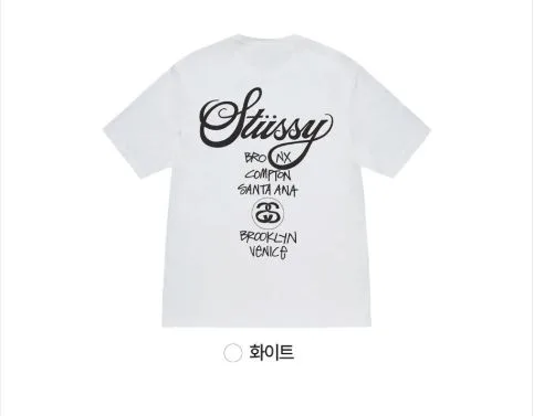 Stüssy 스투시 STUSSY 월드투어 남녀공용 반팔 티셔츠 썸네일 3