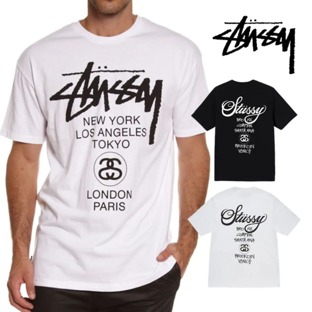 Stüssy 스투시 STUSSY 월드투어 남녀공용 반팔 티셔츠 정면 컷